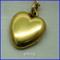 Antique Very Nice 15 carat Gold Heart Locket And Chain