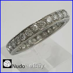 Antique Very Nice Art Deco Eternity Wedding Band Platinum Natural Diamonds C1920
