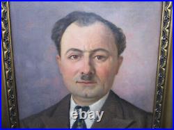 Antique Very Nice Painting Art Deco, Portrait Man Signed Ledoux And Dated 1938