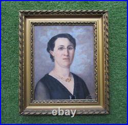 Antique Very Nice Painting Art Deco, Portrait Woman Lady Signed Ledoux Dated IN