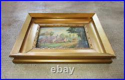 Antique Very Nice Small Painting Xixth Landscape Bucolic Country Normandy Rouen