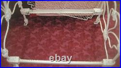 Antique Victorian Ornate Salesman Sample Cast Iron Bed Doll Dog Bed VERY NICE