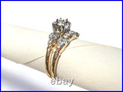 Antique -Vintage Diamond ring set (0.24 tcw) 14/18K GOLD Size 6.25 -Very Nice