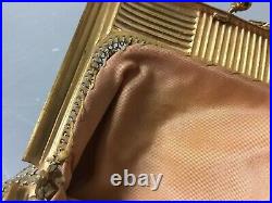 Antique Vtg Brass Whiting Davis Mesh Purse Bag 4 3/4 X 4 3/4 Very Nice Shape