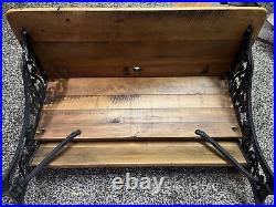 Antique Wrought Iron & Wood Dbl Seated SCHOOL DESK-Very Nice