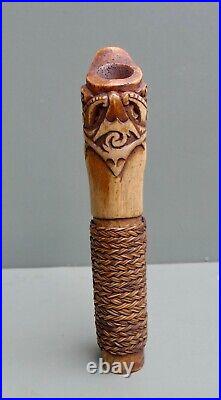 Antique and very old Mandau hilt with a nice carving, Dayak Borneo Indonesia