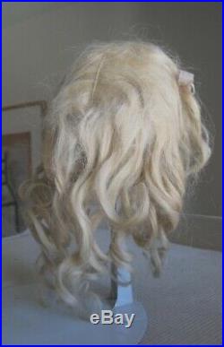 Antique beautiful original mohair wig with waves and curls soft very nice colour