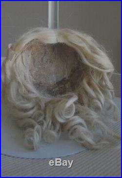 Antique beautiful original mohair wig with waves and curls soft very nice colour
