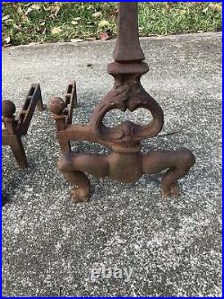 Antique fireplace andirons, Very Nice Look! Will Accept Offers