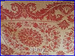 Antique homespun Red with center medallion with birds very old and nice