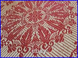 Antique homespun Red with center medallion with birds very old and nice