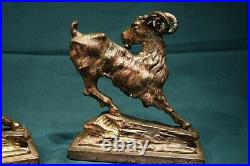 Antique mountain goat bookends Copper or Bronze clad very nice