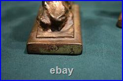 Antique mountain goat bookends Copper or Bronze clad very nice