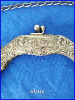 Antique sterling silver purse Frame. All In Tact. Very Nice