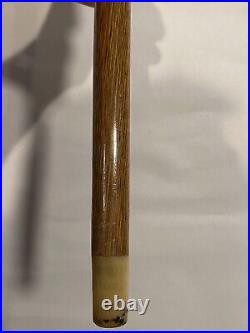 Antique wooden walking stick Cane With Sterling And Animals Horn Very Nice