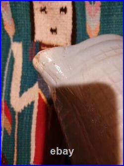 Awesome Antique Indian Chief Crock Pitcher Blue Salt Glaze Very Nice