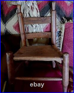 Awesome Antique Primitive Louisiana Cowhide Chair Childs Very Rare Nice