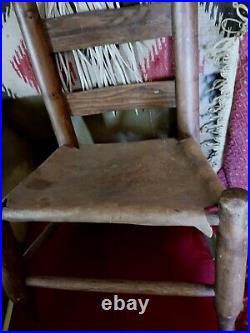 Awesome Antique Primitive Louisiana Cowhide Chair Childs Very Rare Nice