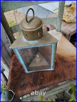 Awesome Old Primitive Louisiana Steamboat Brass Lamps Authentic Very Nice