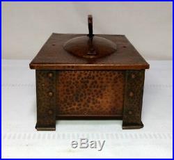Benedict Studios, Hammered Copper Footed Humidor Box, Cigars, Tobacco, Very Nice