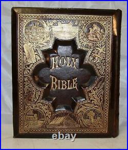 C1879 Antique Family Holy Bible VERY NICE