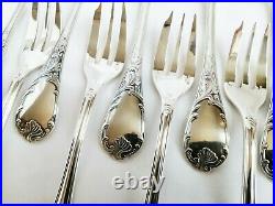 Christofle Marly Silver Plated Pastry Forks Set Of 12 Cake Cocktail Very Nice