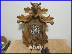 Cuckoo Clock German Black Forest Hunter 20 Inch Very Nice Untested No Pendulum