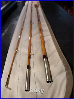 Custom split bamboo fly rod. Very Nice. 7ft 6in. 4wt. 3pc. Flame finish