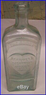 DR. KILMER'S Oceanweed Heart Remedy Antique Embossed Bottle Very Nice