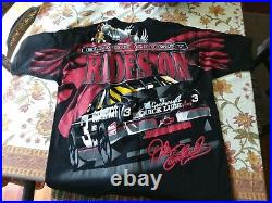 Dale Earnhardt Black Night Rides On All Over Print Shirt LARGE, 1990s VERY NICE
