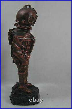 Deep sea diver statue with diving helmet, suit, diving shoes very nice display