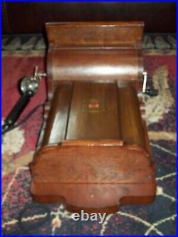 Early Antique JYDSK Telephone Nice Hand Crank Wall-Phone Displays Very Well