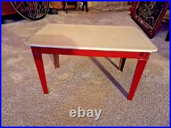 Enamel porcelain childs table with legs very RARE NICE CONDITION