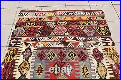 Fabulous Antique Kilim 4'7'' x 12'' ft Collectors Item Anatolian Worn Area Kilim
