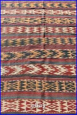 Fabulous Antique Rare Primitive Collector's Piece Uzbek Distressed Kilim Rug