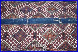 Fabulous Antique Rug 3'5 x 4'5 ft Anatolian Collector's Item Sumak Kilim Chuval