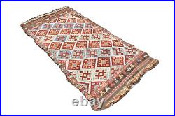 Fabulous Antique Sivrihisar Cicim Kilim Collector Piece Anatolian Worn Kilim Rug