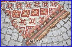 Fabulous Antique Sivrihisar Cicim Kilim Collector Piece Anatolian Worn Kilim Rug