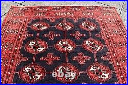 Fabulous Antique Tribal Rug 3'0 x 4'2 ft Turkoman Tribal Collector's Piece Rug