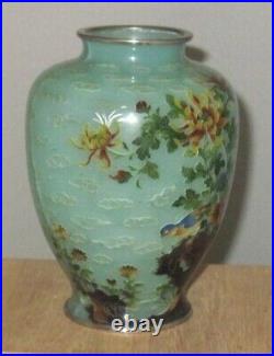 Fantastic Rare Plique a Jour Japanese Cloisonné Enamel Vase 6 Very Nice