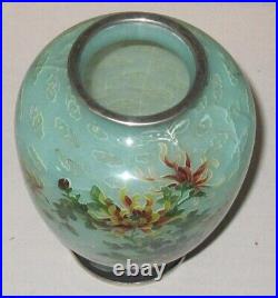 Fantastic Rare Plique a Jour Japanese Cloisonné Enamel Vase 6 Very Nice