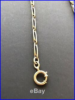 Fine Solid 14k Gold Pocket Watch Chain Antique And Very Nice