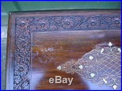 Furniture Nesting Tables 4 Ornately Carved Tables Brass Inlaid Design Very Nice