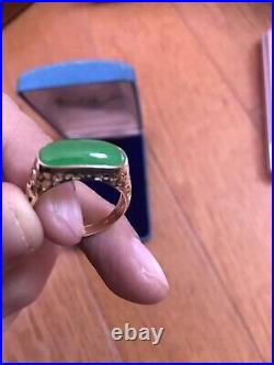 Grade A Jadeite Ring, around 8, Antique, Very Nice, Guarantee Authentic Perfect