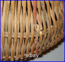 Great Old Antique Vtg Ca 1920s Willow Buttocks Basket Original Paint Very Nice