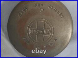Griswold Erie Cast Iron No 7 701 A Frying Pan Skillet Large Block Logo VERY NICE