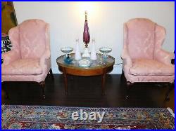 Hickory Chair Company Queen Anne Style 46 Wingback Chairs Carved Legs Very Nice