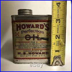 Howards Perfection Gun Oil-bay City Mich. Very Nice Tin! Advertising Rare