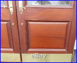 Huge Pair Of Very Nice Solid Mahogany Exterior Entrance Doors Beveled Glass