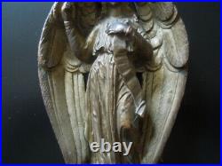 J2346 Antique Bronze Angel With Putty Very Nice Detailed See Des